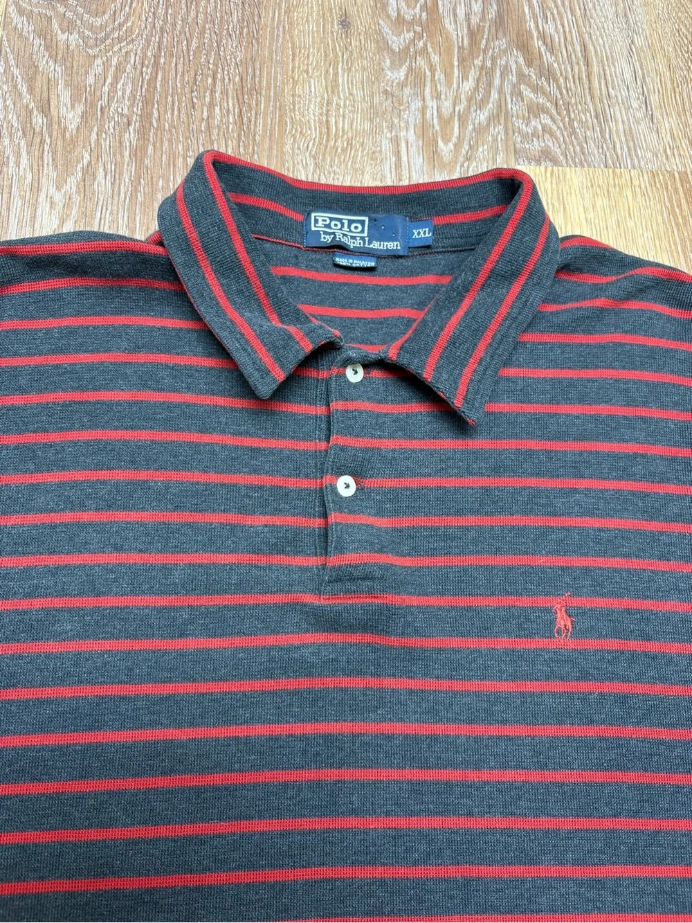 Ralph Lauren Black Polo with Red Stripes